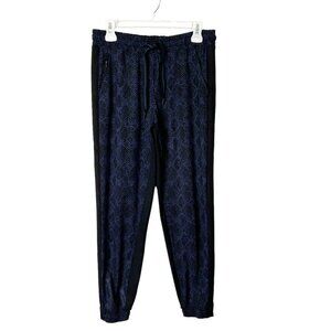 Athleta Brooklyn Joggers Womens Size 6 Blue Printed Active Pants